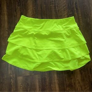ATHLETA Neon Green Layered Skort